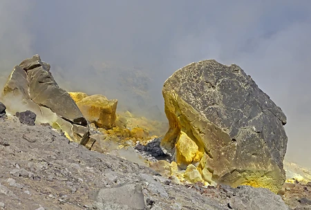 Schwefelausdünstung Insel Vulcano, Äolische Inseln, Italien, Europa