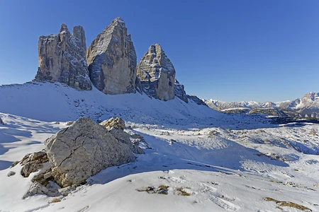 Drei Zinnen, Nordwände, Sextner Dolomiten, Südtirol, Trentino-Alto Adige, Italien